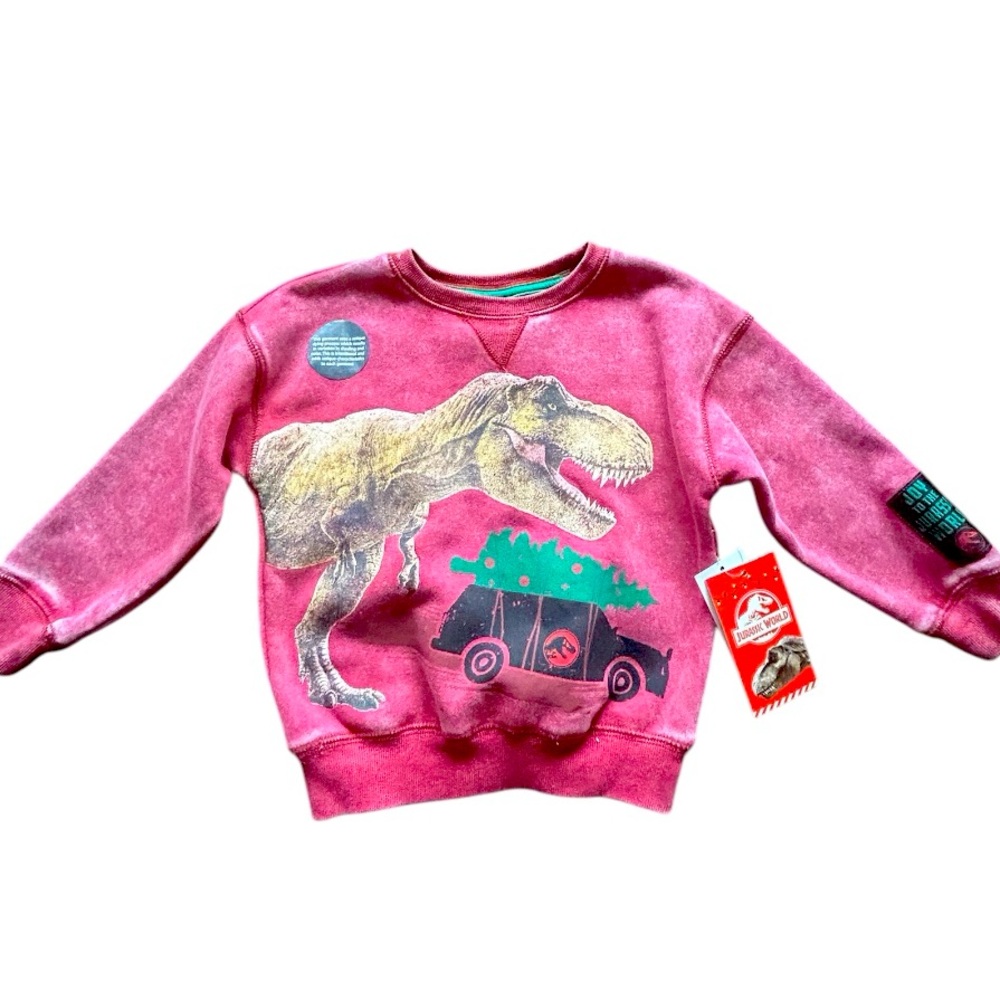Universal Jurassic World Red Graphic Sweatshirt Size 3T New with Tags - Picture 3 of 8